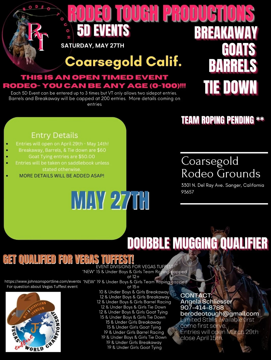 Vegas Tuffest Qualifier Schedule Johnson Sportline