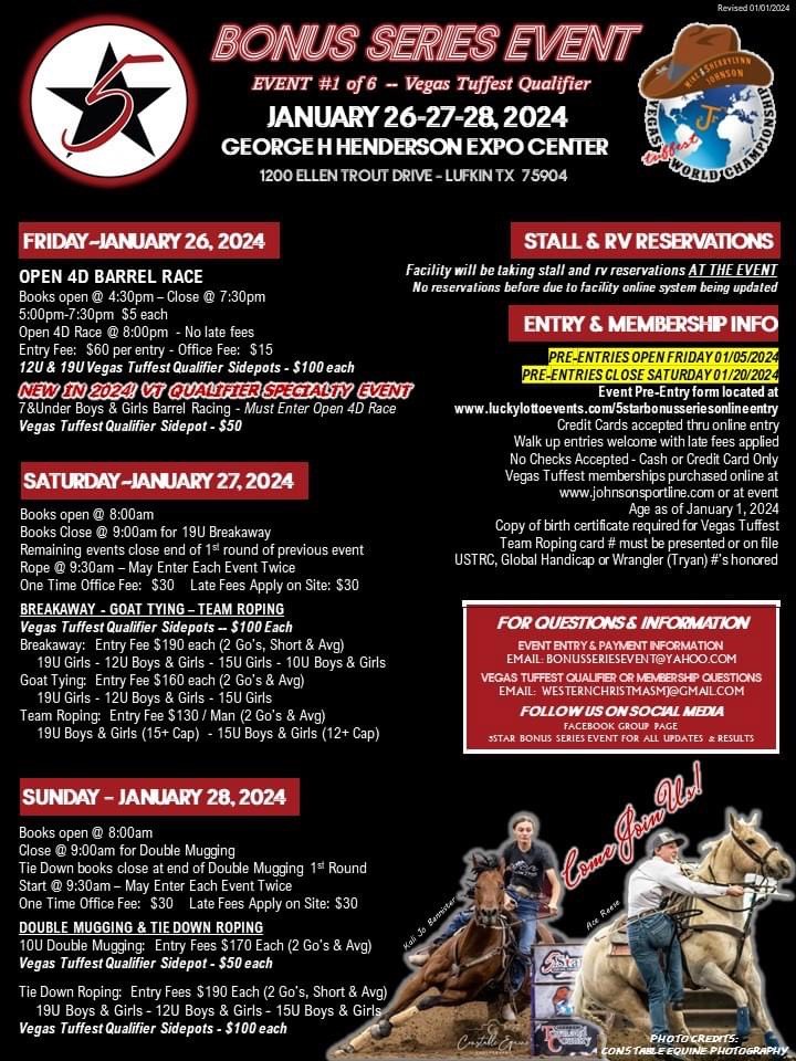 Vegas Tuffest Qualifier Schedule Johnson Sportline