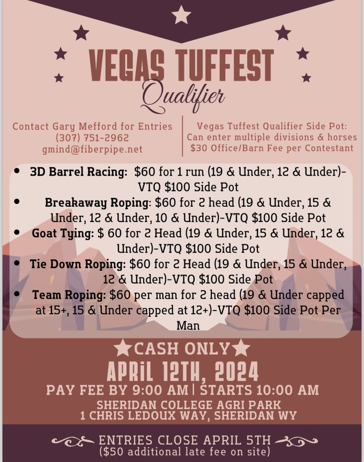 Vegas Tuffest Qualifier Schedule Johnson Sportline
