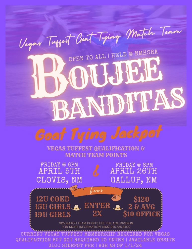Local Goat Roping Flyers Goat Tying Team Match Schedule β Johnson Sportline